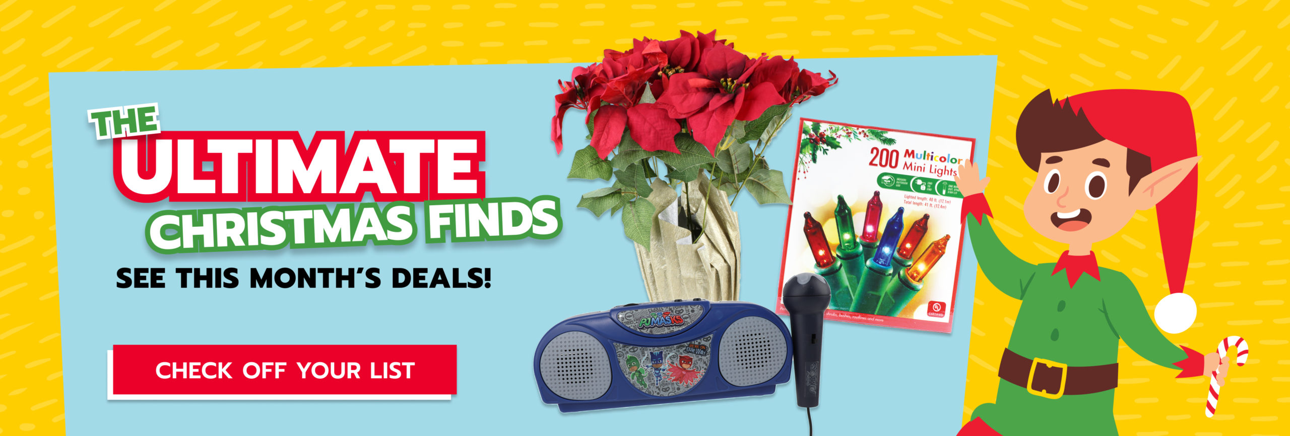 Banner with text that reads ‘Appliance Blowout Sale: Everything you need, all in one place.’ with a coffee maker, toaster, iron, and can opener. Button with text that reads ‘Shop Now’ and takes you to Roses Home Essentials page.